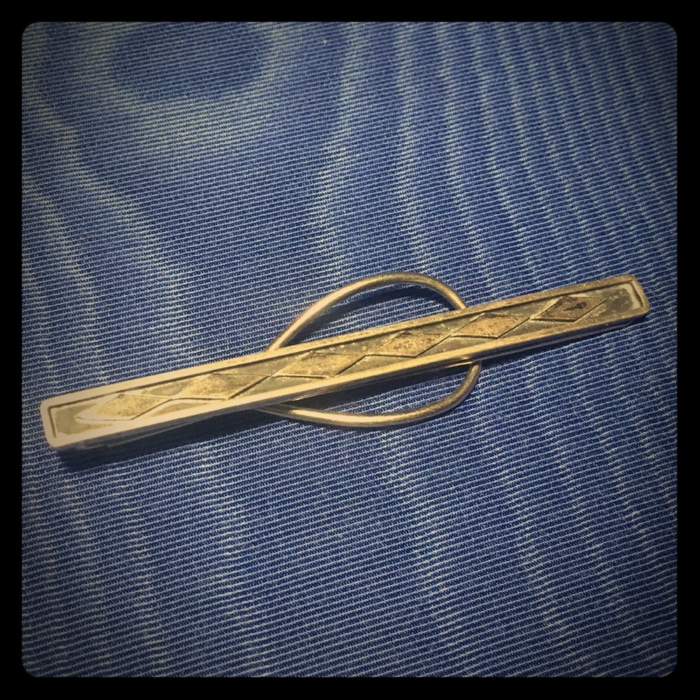 Western Sterling Silver Bar Pin Hair Or Tie Clip -